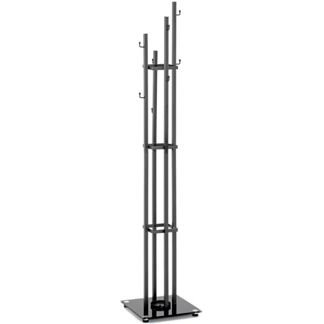Haku Mobel HAKU Furniture kapstok antraciet, zwart, metaal, 8 mm veiligheidsglas - Afmetingen: B 35 cm x H 183 cm x D 35 cm, Stijl: Modern