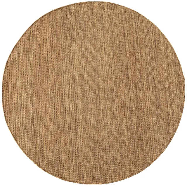 Dutch XXL Rond Buitenkleed | Mira | Raster | Bruin | 160x160 cm | Buitentapijt | Tuintapijt