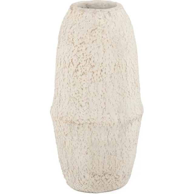 homebound by ky Aardewerk vaas naturel | 18x18x36cm | bloemenvaas aardewerk Off-white