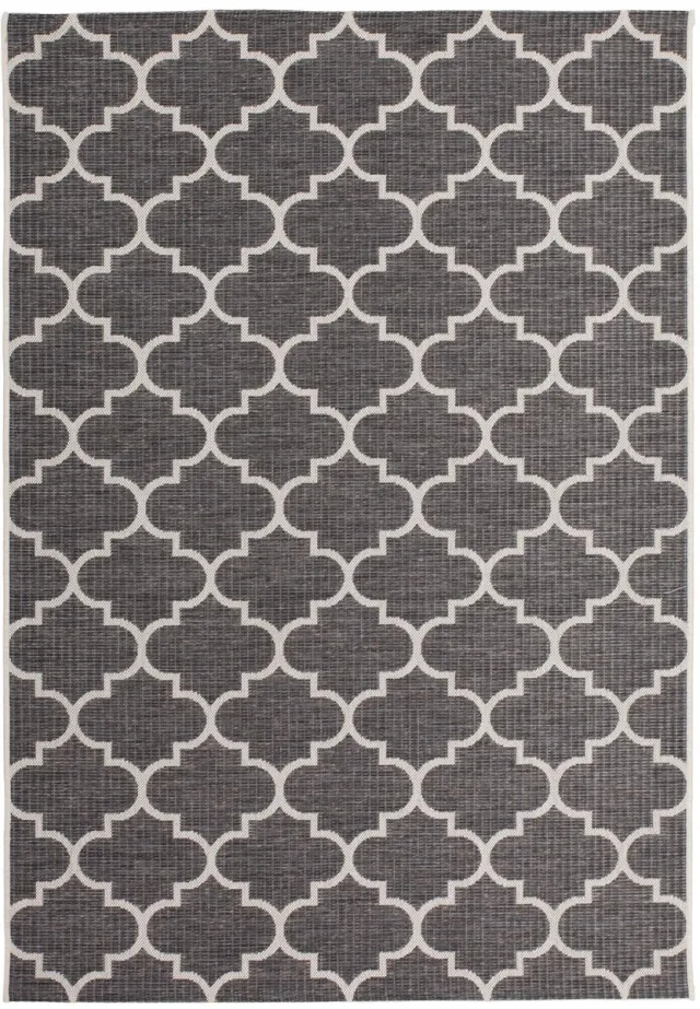 Padiro laagpolige designloper 80 x 230 cm - donkergrijs - modern geometrisch patroon - voor binnen en buiten - voor vloerverwarming - van polypropyleen