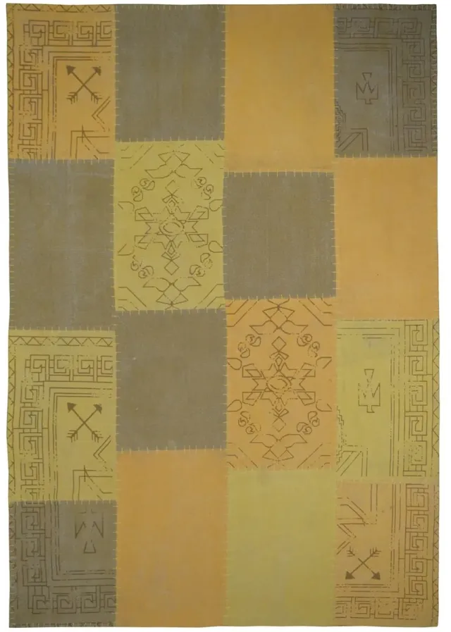 Dutch XXL Retro Vloerkleed | Tapijt | Lyrical | Patchwork | Geel/Multi | 160x230 cm Geel / Multi