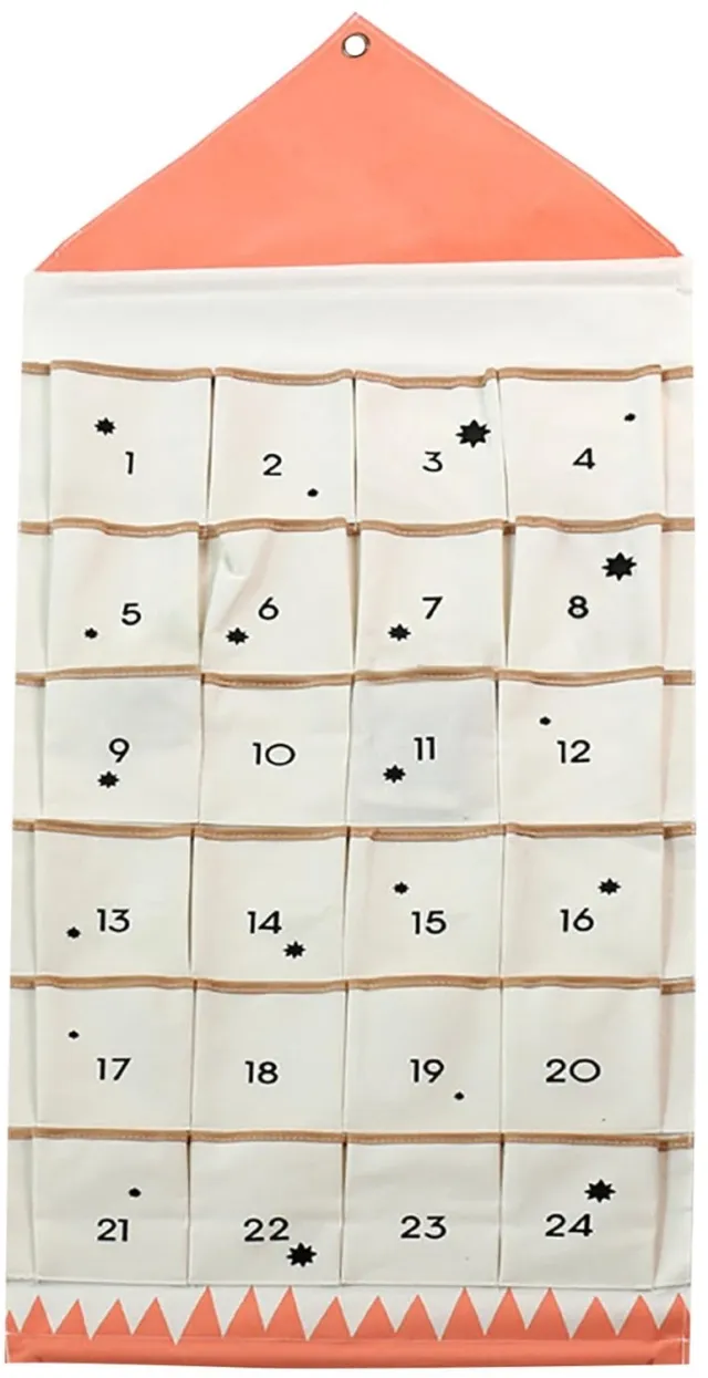 Famanu Herbruikbare adventskalender met 24 zakken, zelf te vullen en op te hangen