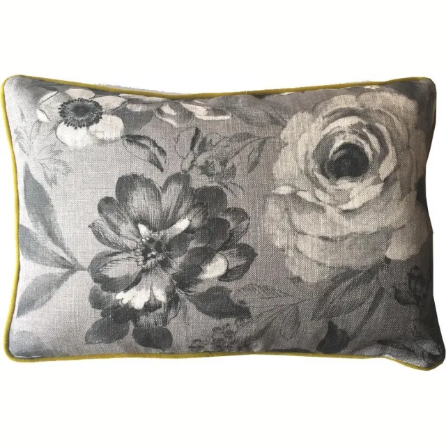 A&E Originals Kussen Black Roses Yellow - 40 x 60 cm Grijs